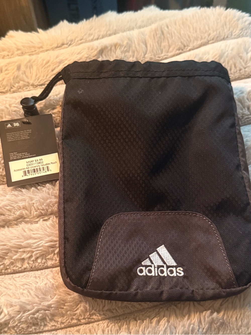 Small ADIDAS brand Black Drawstring Pouch
